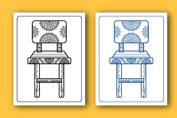 Chair Coloring Page Design for Kids and Adults – A Versatile Graphic Asset
