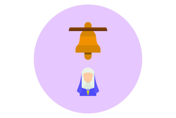 Easter Flat Icon Bell – A Versatile Graphic Design Freebie for Modern Branding