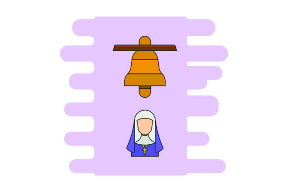 Easter Flat Icon Bell Color Outline: A Festive Graphic Design Asset for Small Business Branding