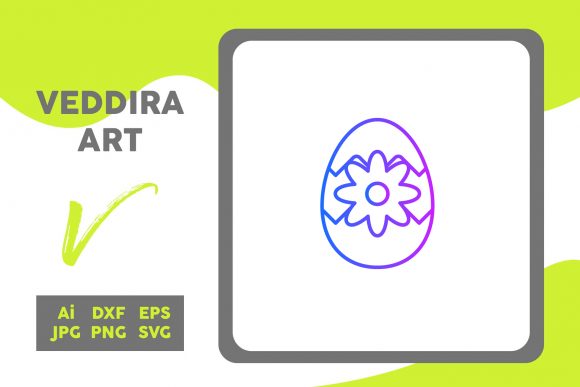 Easter Icon Egg Flower Line Gradient: A Polished Graphic Design Asset for Content Creators