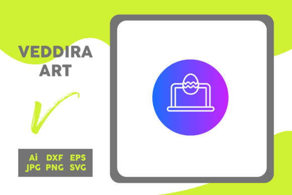 Easter Icon Egg Laptop Circle Gradient – A Versatile Graphics Freebie for Content Creators