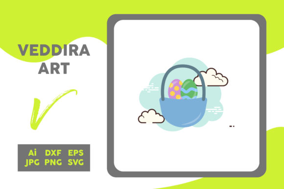 Easter Icon Eggs Basket White Cloud – A Versatile Graphics Freebie for Creative Projects