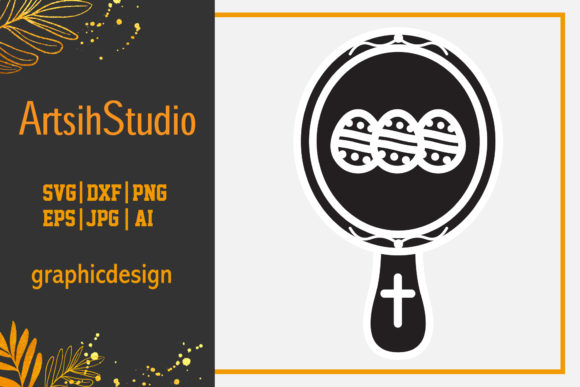 Easter Icon Mirror Egg Black Filled Art – A Versatile Graphics Freebie for Seasonal Design