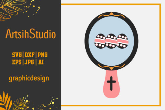 Easter Icon Mirror Egg Design Vector Art: A Festive Graphic for Small Business Branding