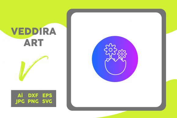 Easter Icon Two Flowers Circle Gradient: A Vibrant Design Freebie for Creative Marketing