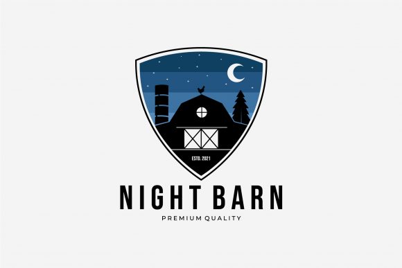Emblem Night Wooden Barn Rustic Logo: A Design Asset for Authentic Branding