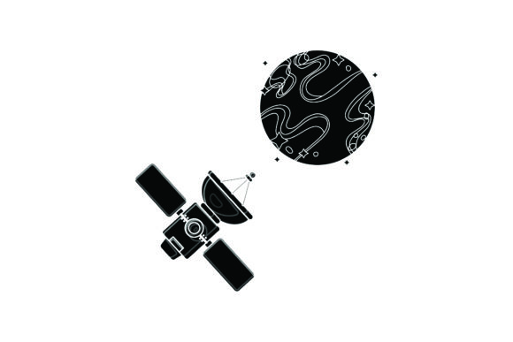 Flat Icon Space Moon Black Filled – A Design Asset for Modern Local Branding