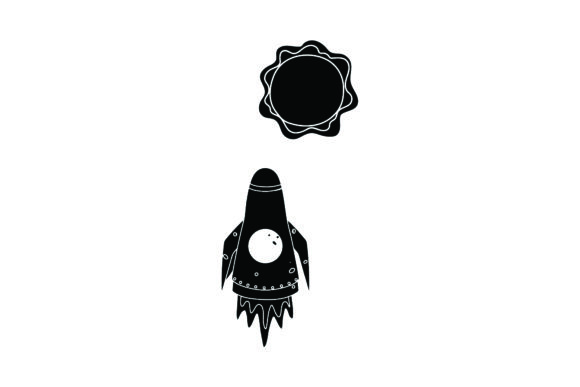 Flat Icon Space Sun Black Filled: A Versatile Graphic for Handmade Creations