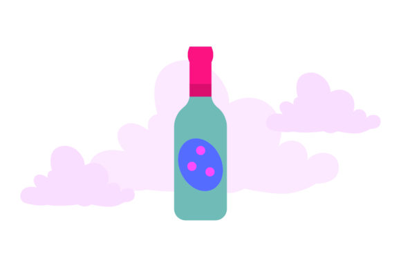 Flat Illustration Easter Bottle Blue for Graphics and Freebies
