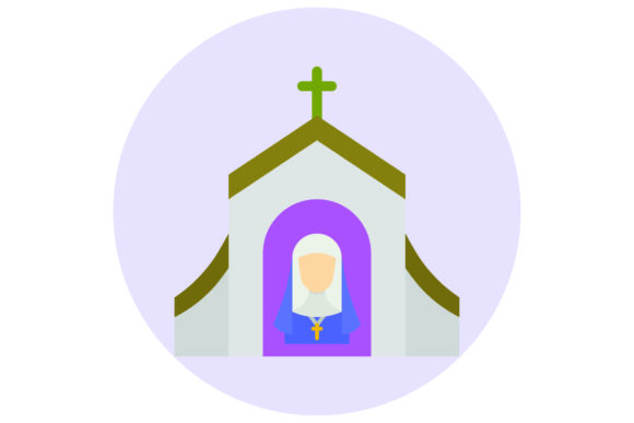 Flat Illustration Easter Nun for Handmade and Graphic Design Projects