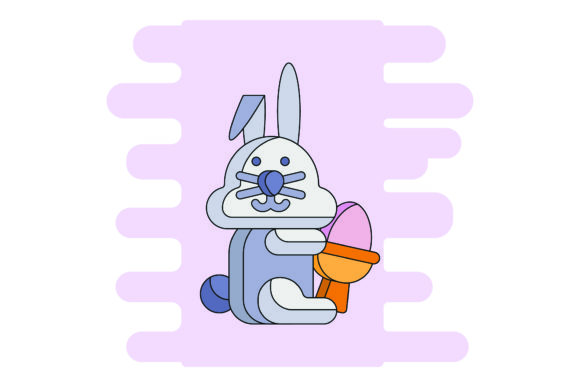 Flat Illustration Easter Rabbit Cute: A Versatile Graphics Freebie for Content Creators