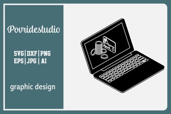 Flat Illustration Laptop Coin Black – A Graphics Freebie for Modern Content Publishing