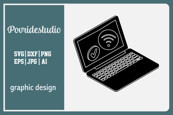 Flat Illustration Laptop Internet Black – A Versatile Freebie for Handmade Creations