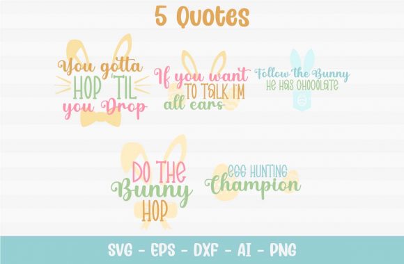 Hop Easter Quotes Graphic Design Asset for Crafts and Marketing