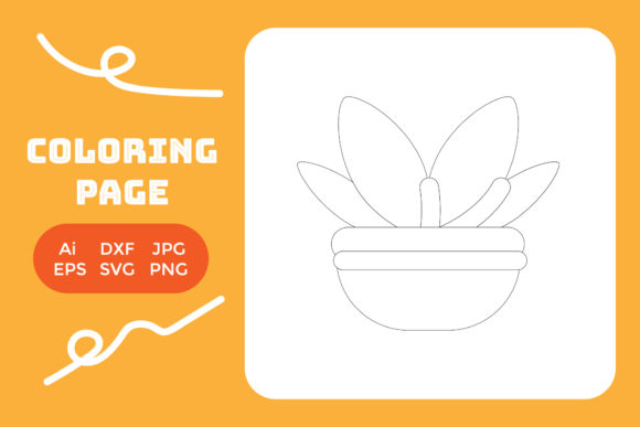 House Coloring Page Plant Leaf Pot: A Versatile Graphic Design Asset for Modern Branding