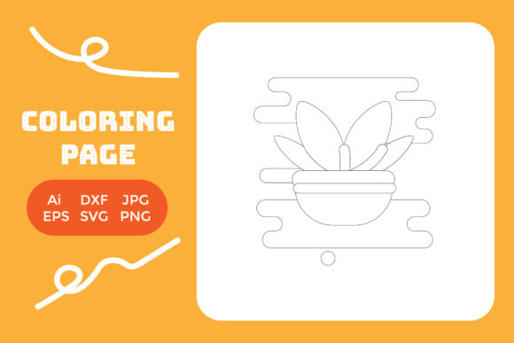 House Coloring Page Plant Leaf Pot Sky Graphics for Content Publishing