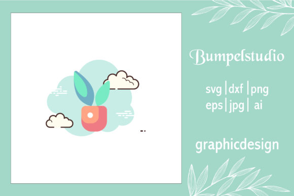 House Icon Leaf Plant Pot Cloud White – A Premium Graphic Design Freebie