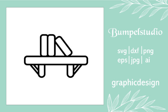 House Icon Shelf Book Line Black – A Stylish Graphic Freebie for Crafters
