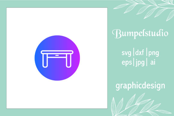 House Icon Table Drawer Circle Gradient for Embroidery Projects