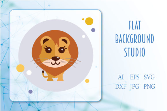Icon Animal Lion Circle Bubble Style: A Freebie Graphic for Creative Projects