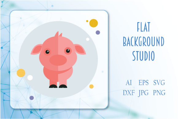 Icon Animal Pig Circle Bubble Style: A Versatile Graphic Design Freebie