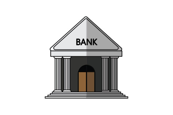 Icon Building Bank Filled Line Style: A Versatile Graphic for Handmade Creations