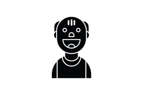 Icon Character Old Man Black Fill Style: A Versatile Graphic Design Freebie for Creative Projects