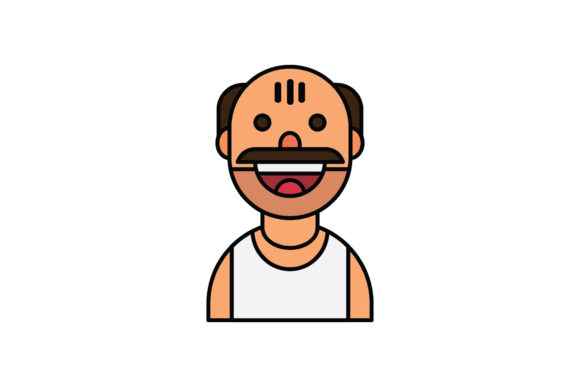 Icon Character Old Man Filled Line Style: A Graphic Freebie for Brand Designers