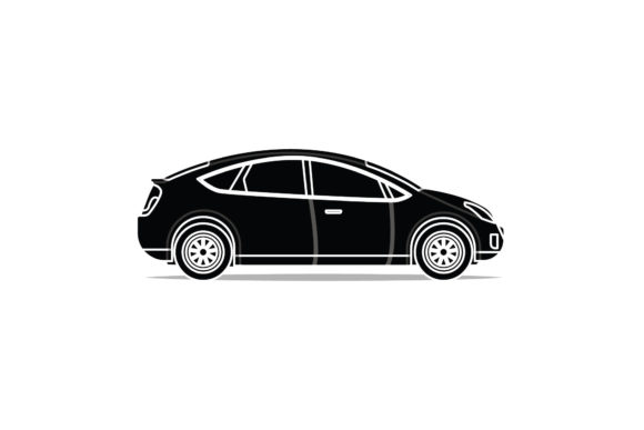 Icon Hatchback Black Fill Style – A Versatile Graphic Design Freebie for Sellers