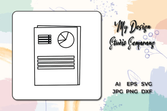 Icon Office Paper Chart Material Line Graphics for Freebies and Projects