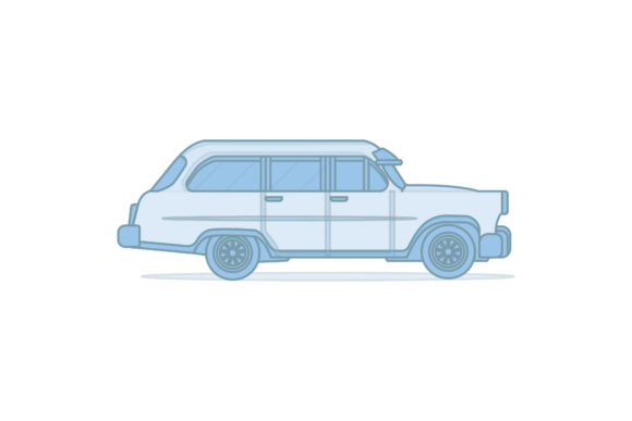 Icon Transportation Blue UI Style for Real Embroidery Projects