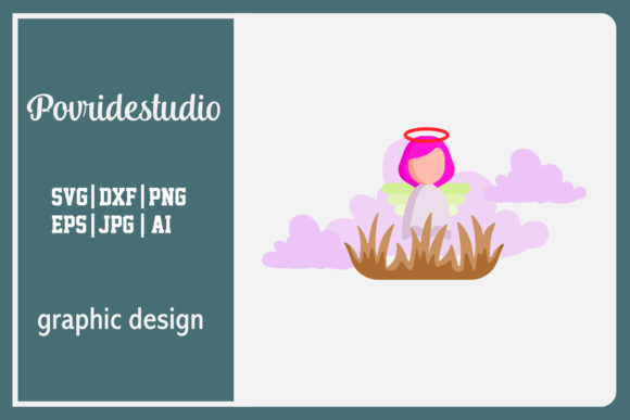 Illustration Flat Easter Angel Purple – A Versatile Graphic Design Freebie