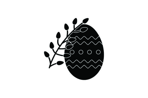 Illustration Flat Easter Egg Black Fill – A Versatile Graphic Design Asset for Content Creators