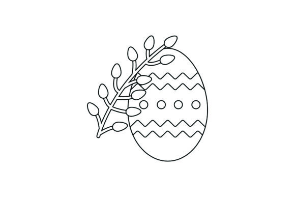 Illustration Flat Easter Egg Colorless – A Graphics Freebie for Smart Sellers