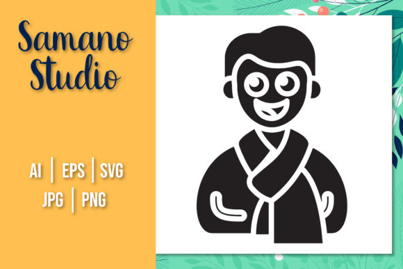 Travel Icon Black Filled Boy Scarf Art: A Versatile Graphic Design Freebie for Branding