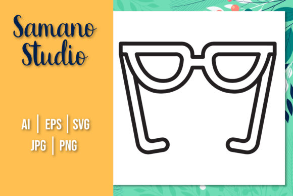 Travel Icon Sunglasses Black Line Design: A Stylish Graphic for Handmade Creations